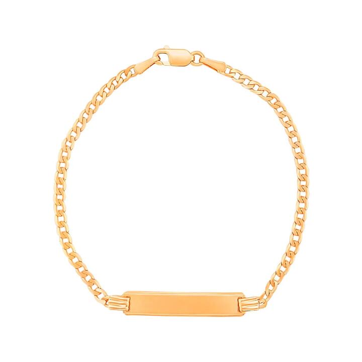 Image of Bracelets. Productname: 16cm Curb I.D. Bracelet in 9kt Yellow Gold in Gold colour by brand - Bevilles
