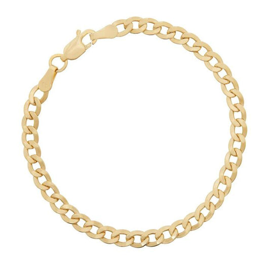 Image of Bracelets. Product name - 15cm Curb Bracelet in 9kt Yellow Bonded Gold in colour by brand - Bevilles
