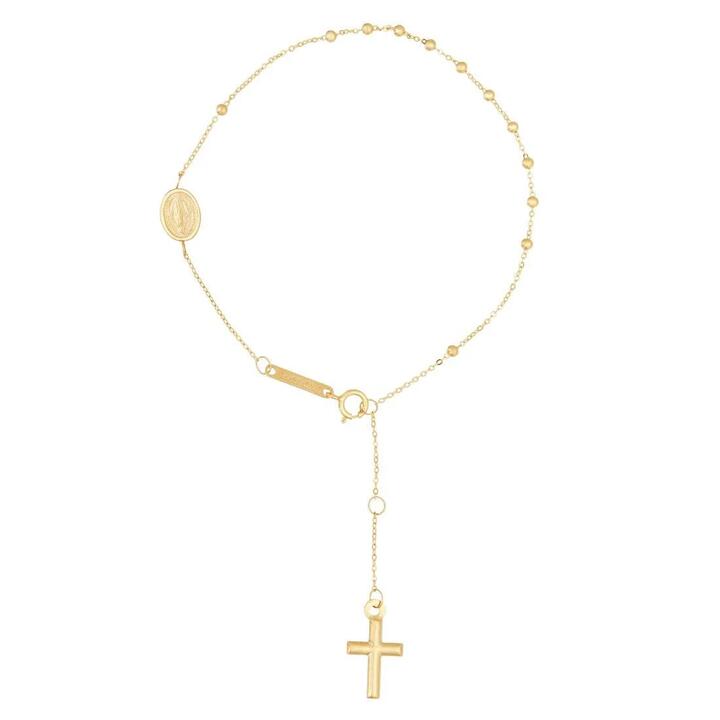 Image of Bracelets. Product name - 18.5cm Rosary Bracelet in 9kt Yellow Gold in colour by brand - Bevilles