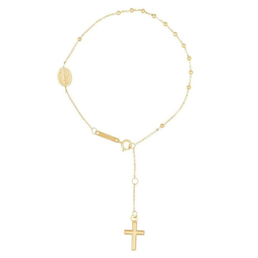 Image of Bracelets. Product name - 18.5cm Rosary Bracelet in 9kt Yellow Gold in colour by brand - Bevilles