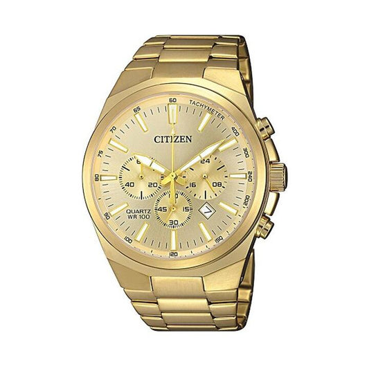 Image of Watches. Productname: Citizen Men's Chronograph Gold Tone Stainless-Steel Watch Model AN8172-53P in Watch colour by brand - Citizen