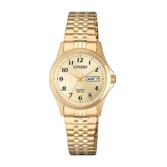 Image of Watches. Productname: Citizen Gold Tone Watch EQ2002-91P in colour by brand - Citizen