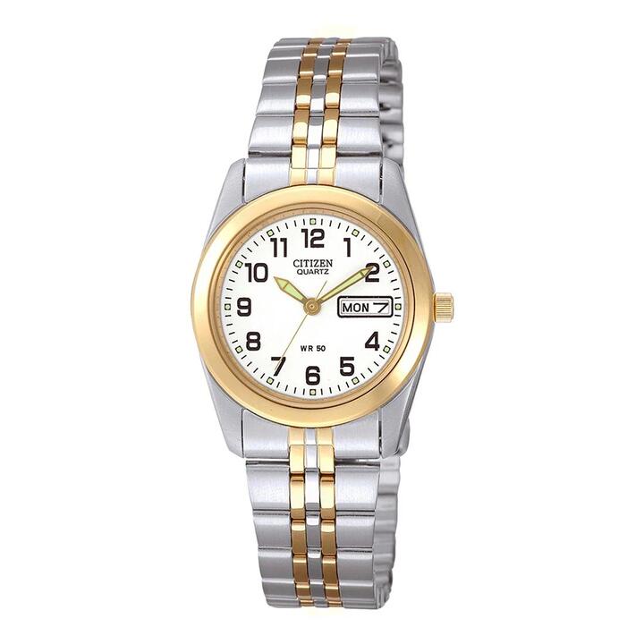 Image of Watches. Productname: Citizen Ladies White Round Face Watch - EQ0514-57A in Watch colour by brand - Citizen