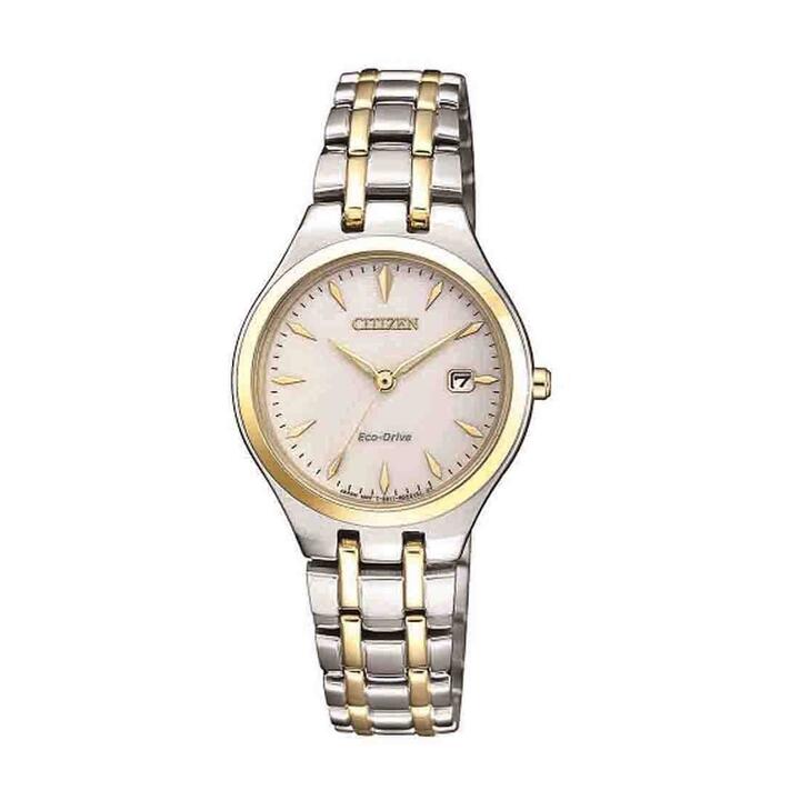 Image of Watches. Productname: Citizen Eco Drive Ladies Two Tone Watch EW2484-82B in Watch colour by brand - Citizen