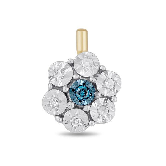 Image of Jewelry. Productname: Diamond Set Flower Nose Ring in 9kt Yellow Gold in Diamond colour by brand - Bevilles