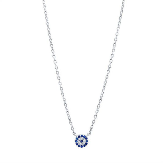 Image of Necklaces. Productname: 45cm Evil Eye Necklace in Sterling Silver in Silver colour by brand - Bevilles