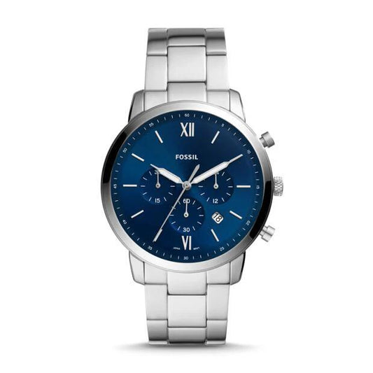 Image of Watches. Productname: Fossil Neutra Chronograph Blue and Silver Men's Watch FS5792 in Watch colour by brand - Fossil