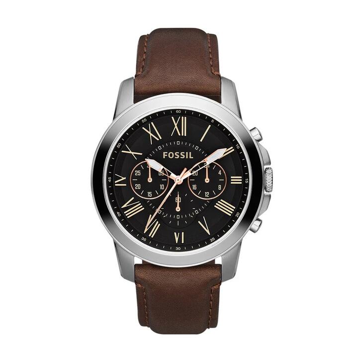 Image of Watches. Product name - Fossil Men's Leather Watch FS4813 in colour by brand - Fossil