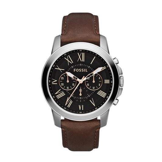 Image of Watches. Product name - Fossil Men's Leather Watch FS4813 in colour by brand - Fossil