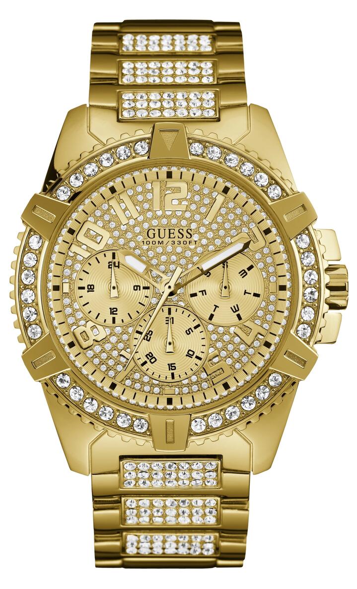 Image of Watches. Productname: Guess Frontier Crystal Gold Watch W0799G2 in Watch colour by brand - Guess