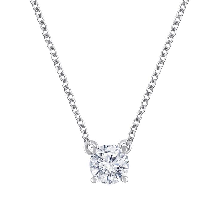 Image of Charms. Product name - Meera 0.50tw Laboratory-Grown Diamond Solitaire Necklace in 9kt White Gold in colour by brand - Bevilles