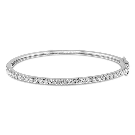Image of Jewelry. Productname: Meera Bangle with 2.00ct of Laboratory Grown Diamonds in 9kt White Gold in Diamond colour by brand - Bevilles