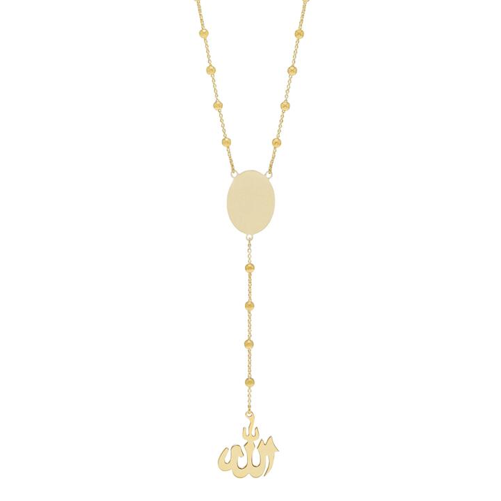 Image of Charms. Product name - 50cm Islamic Rosary Necklace in 9kt Yellow Bonded Gold in colour by brand - Bevilles