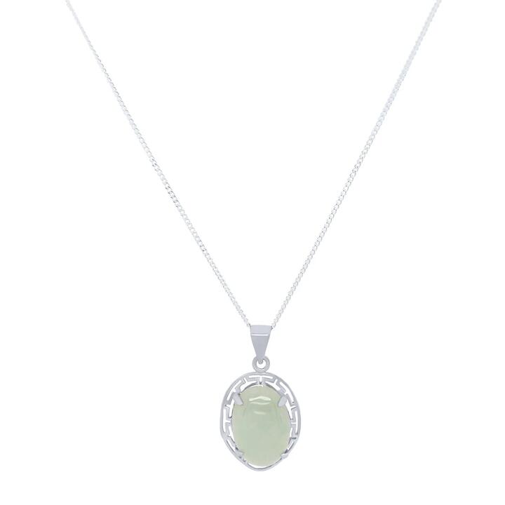Image of Necklaces. Productname: Jade Oval Necklace in Sterling Silver in Diamond colour by brand - Bevilles