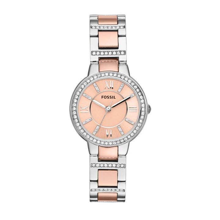 Image of Watches. Productname: Fossil Virginia Ladies Two-Tone Stainless Steel Watch ES3405 in Watch colour by brand - Fossil