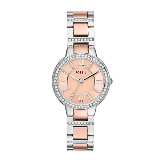 Image of Watches. Productname: Fossil Virginia Ladies Two-Tone Stainless Steel Watch ES3405 in Watch colour by brand - Fossil