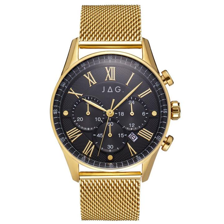 Image of Watches. Productname: jag-lachlan-black-gold-multi-dial-mens-watch-j2277a in Watch colour by brand - JAG