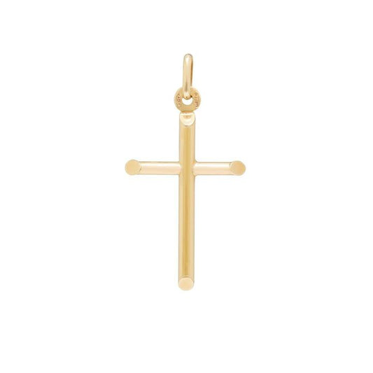Image of Charms. Productname: Plain Cross Pendant in 9kt Yellow Gold in Gold colour by brand - Bevilles