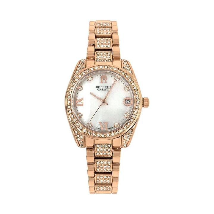Image of Watches. Product name - Roberto Carati Luna Rose Gold Tone and Mother of Pearl Watch in colour by brand - Roberto Carati