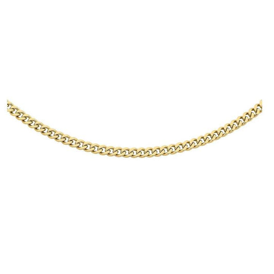Image of Necklaces. Productname: Stainless Steel Gold Colour Men's Curb Chain Necklace 55cm in Silver colour by brand - Bevilles