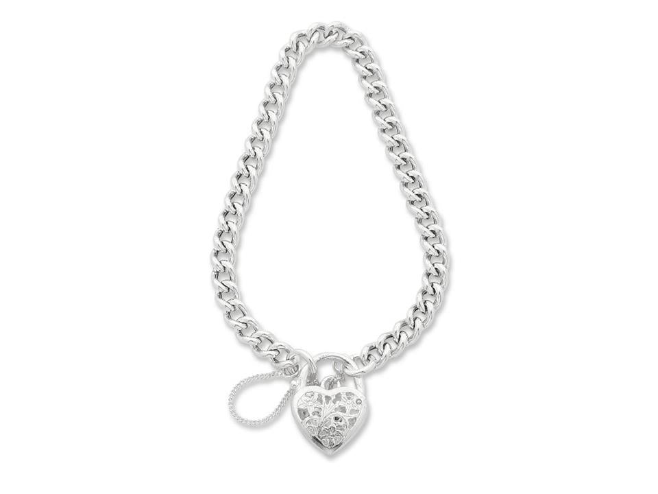 Image of Bracelets. Productname: 18cm Sterling Silver Padlock Bracelet in Silver colour by brand - Bevilles