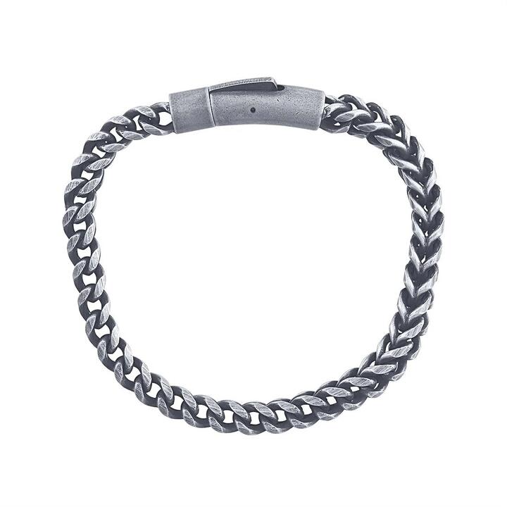 Image of Bracelets. Product name - 20cm 6mm Width Oxidised Wheat Bracelet in Stainless Steel in colour by brand - Bevilles