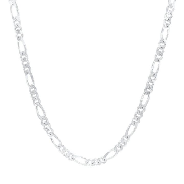 Image of Charms. Product name - 50cm 4mm Width Figaro Necklace in Sterling Silver in colour by brand - Bevilles