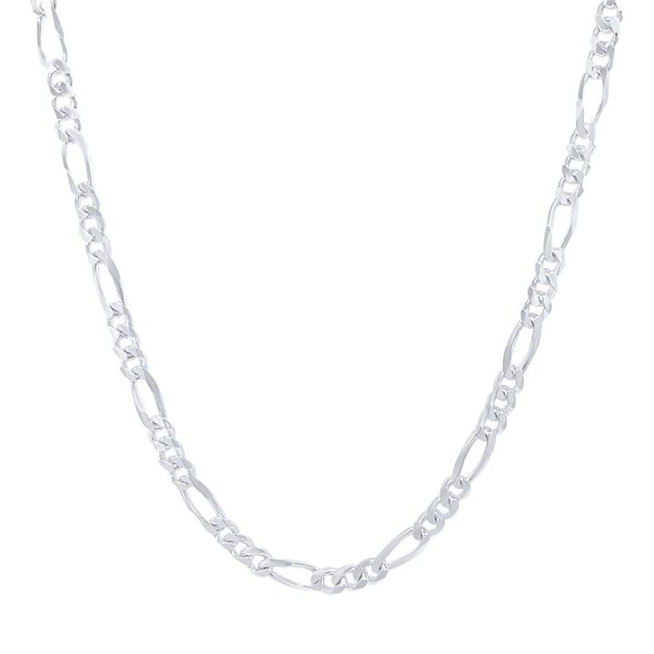 Image of Necklaces. Product name - 55cm 4mm Width Figaro Necklace in Sterling Silver in colour by brand - Bevilles