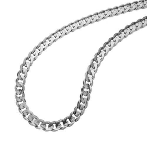 Image of Necklaces. Product name - 65cm 5.4mm Width Flat Curb Necklace in Sterling Silver in colour by brand - Bevilles