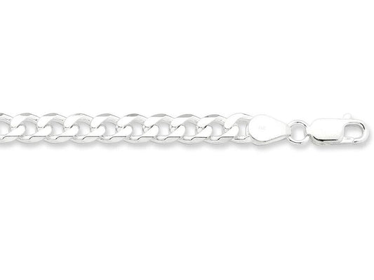 Image of Necklaces. Product name - 50cm 6.5mm Curb Chain Necklace in Sterling Silver in colour by brand - Bevilles