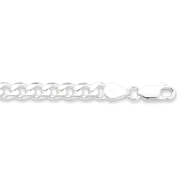 Image of Necklaces. Productname: 55cm 6.5mm Curb Chain Necklace in Sterling Silver in Silver colour by brand - Bevilles