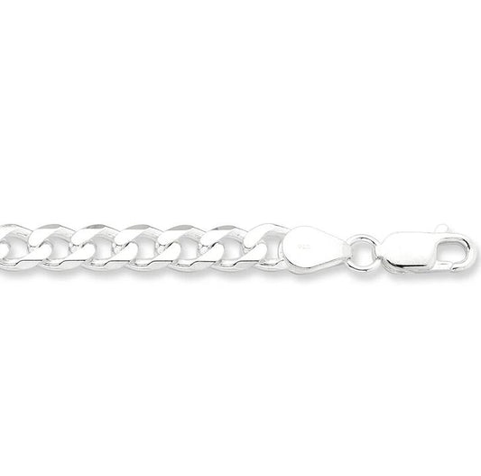 Image of Necklaces. Productname: 55cm 6.5mm Curb Chain Necklace in Sterling Silver in Silver colour by brand - Bevilles