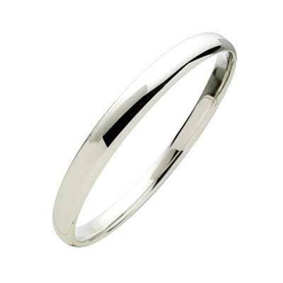 Image of Jewelry. Productname: 7mm by 66mm Solid Half Round Bangle in Sterling Silver in Silver colour by brand - Bevilles