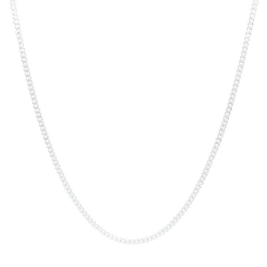 Image of Necklaces. Product name - 45cm 2mm Width Curb Chain Necklace in Sterling Silver in colour by brand - Bevilles
