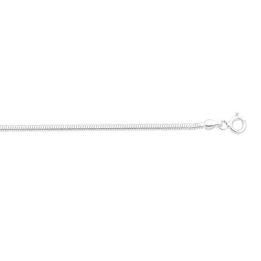 Image of Necklaces. Productname: 45cm Herringbone Chain Necklace in Sterling Silver in Silver colour by brand - Bevilles