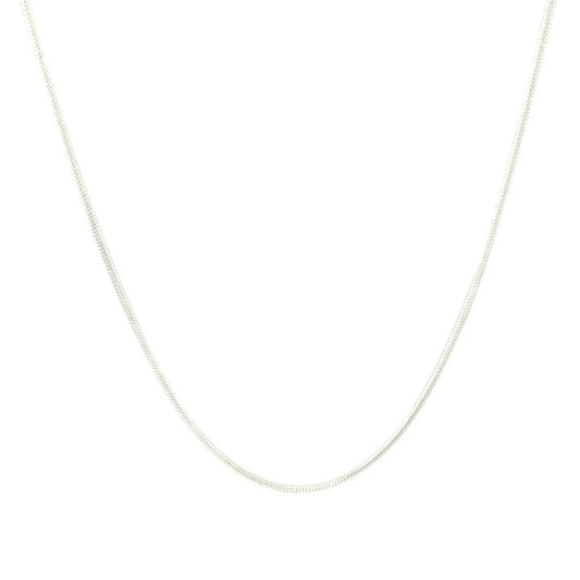Image of Necklaces. Product name - 55cm 1mm-1.5mm Snake Chain Necklace in Sterling Silver in colour by brand - Bevilles