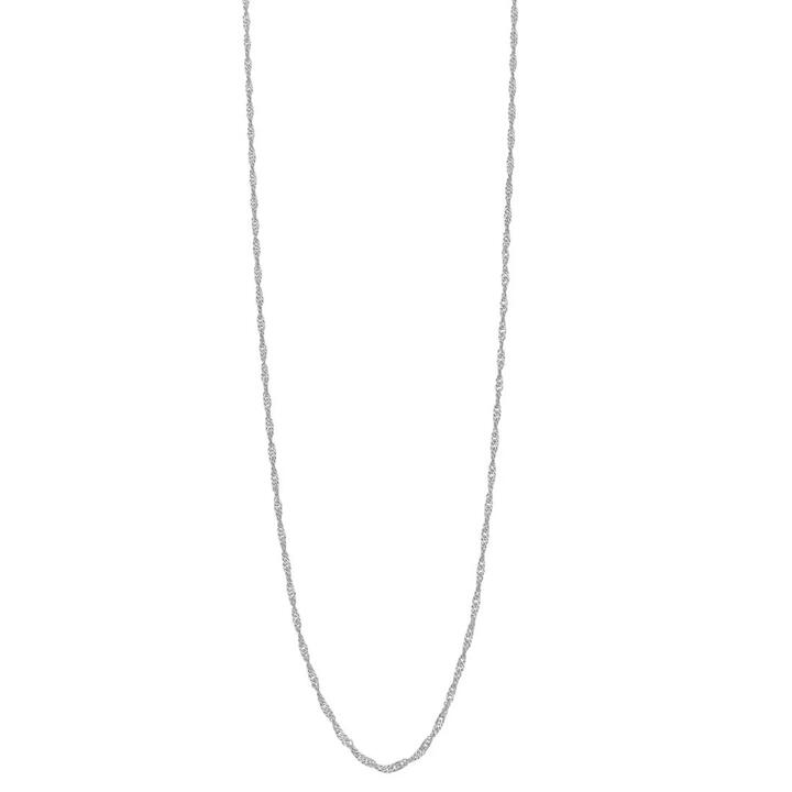 Image of Necklaces. Product name - 60cm Singapore Twist Chain Necklace in Sterling Silver in colour by brand - Bevilles