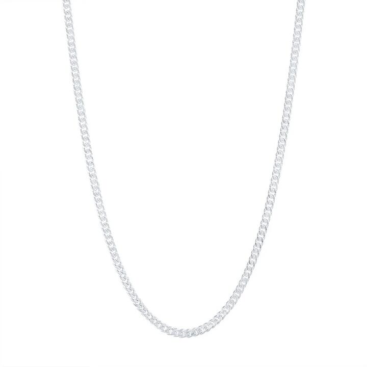 Image of Necklaces. Product name - 50cm 3mm Width Curb Chain Necklace in Sterling Silver in colour by brand - Bevilles