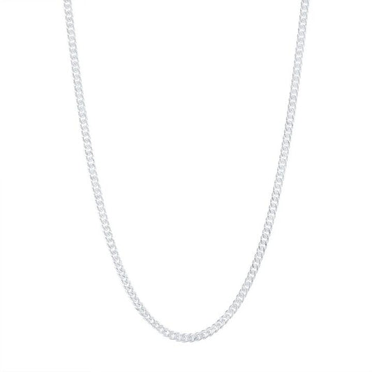 Image of Necklaces. Productname: 55cm 3mm Width Curb Chain Necklace in Sterling Silver in Silver colour by brand - Bevilles