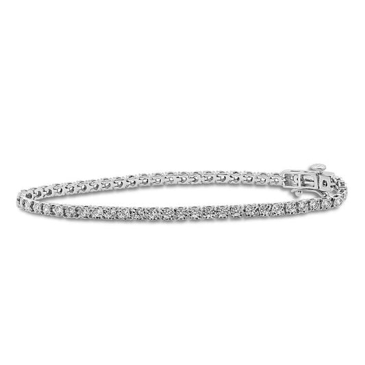 Image of Bracelets. Productname: Tennis Bracelet with 1.50ct of Diamonds in 9kt White Gold in Diamond colour by brand - Bevilles