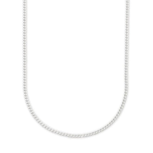 Image of Necklaces. Productname: 50cm 1mm Width Curb Chain Necklace in Sterling Silver in Silver colour by brand - Bevilles