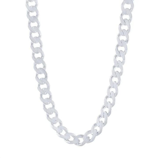Image of Necklaces. Product name - 55cm 14mm Width Curb Chain Necklace in Sterling Silver in colour by brand - Bevilles