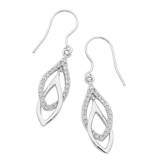 Image of Earrings. Productname: Sterling Silver Interlocked Drop Earrings in Silver colour by brand - Bevilles