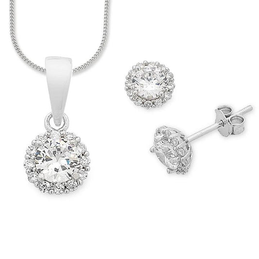 Image of Earrings. Productname: Sterling Silver Necklace & Earring Set in Silver colour by brand - Bevilles