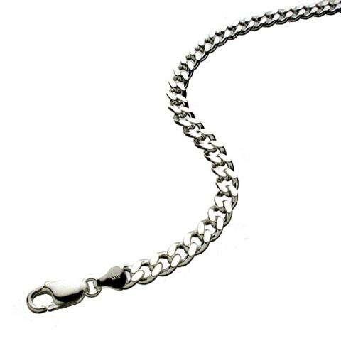 Image of Bracelets. Productname: 21cm 6.5mm Width Curb Chain Bracelet in Sterling Silver in Silver colour by brand - Bevilles