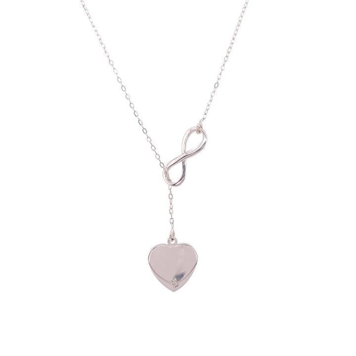 Image of Necklaces. Productname: 50cm Sterling Silver Infinity Loop Heart Necklace in Silver colour by brand - Bevilles