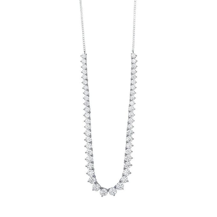 Image of Charms. Product name - 75cm Cubic Zirconia Tennis Bolo Necklace in Sterling Silver in colour by brand - Bevilles
