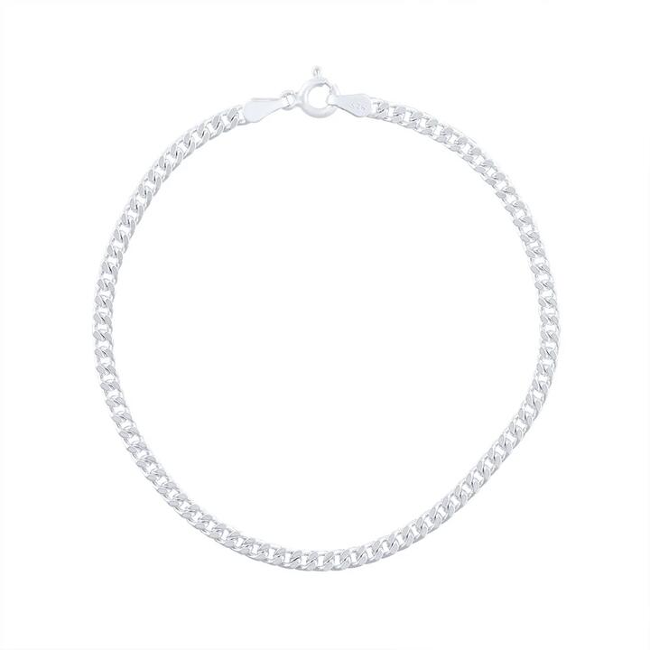 Image of Bracelets. Product name - 21cm 3mm Width Curb Bracelet in Sterling Silver in colour by brand - Bevilles