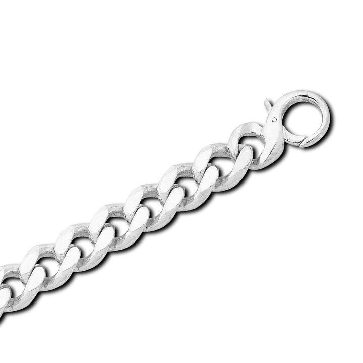 Image of Bracelets. Product name - 23.5cm 14mm Width Curb Bracelet in Sterling Silver in colour by brand - Bevilles