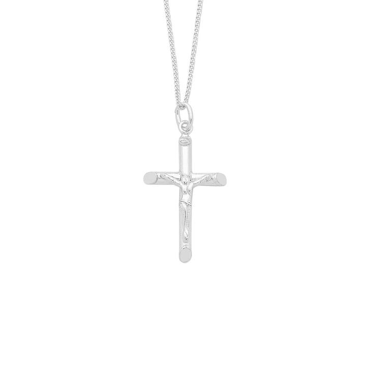 Image of Charms. Product name - 50cm Crucifix Cross Necklace in Sterling Silver in colour by brand - Bevilles